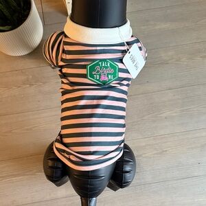 Golf Striped Pink and Blue Dog Polo Shirt